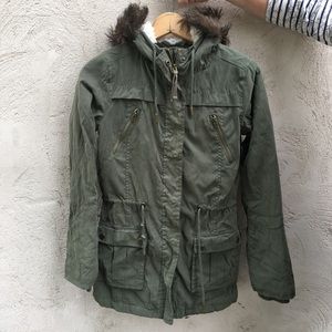 Aeropostale winter fur army green jacket